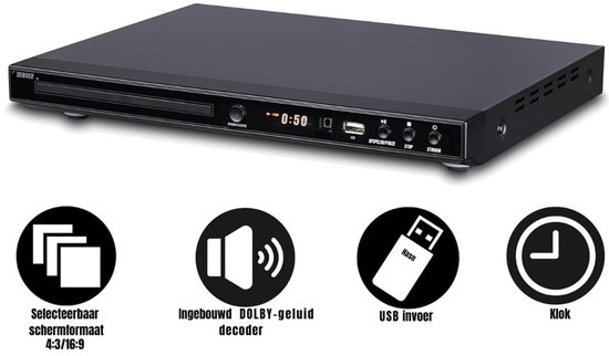 Zylo® DVD Speler met HDMI - Externe Dvd Speler - Blu Ray Spelers - Zwart - 32cm x 23cm x 5cm van Zylo® — afbeelding 2