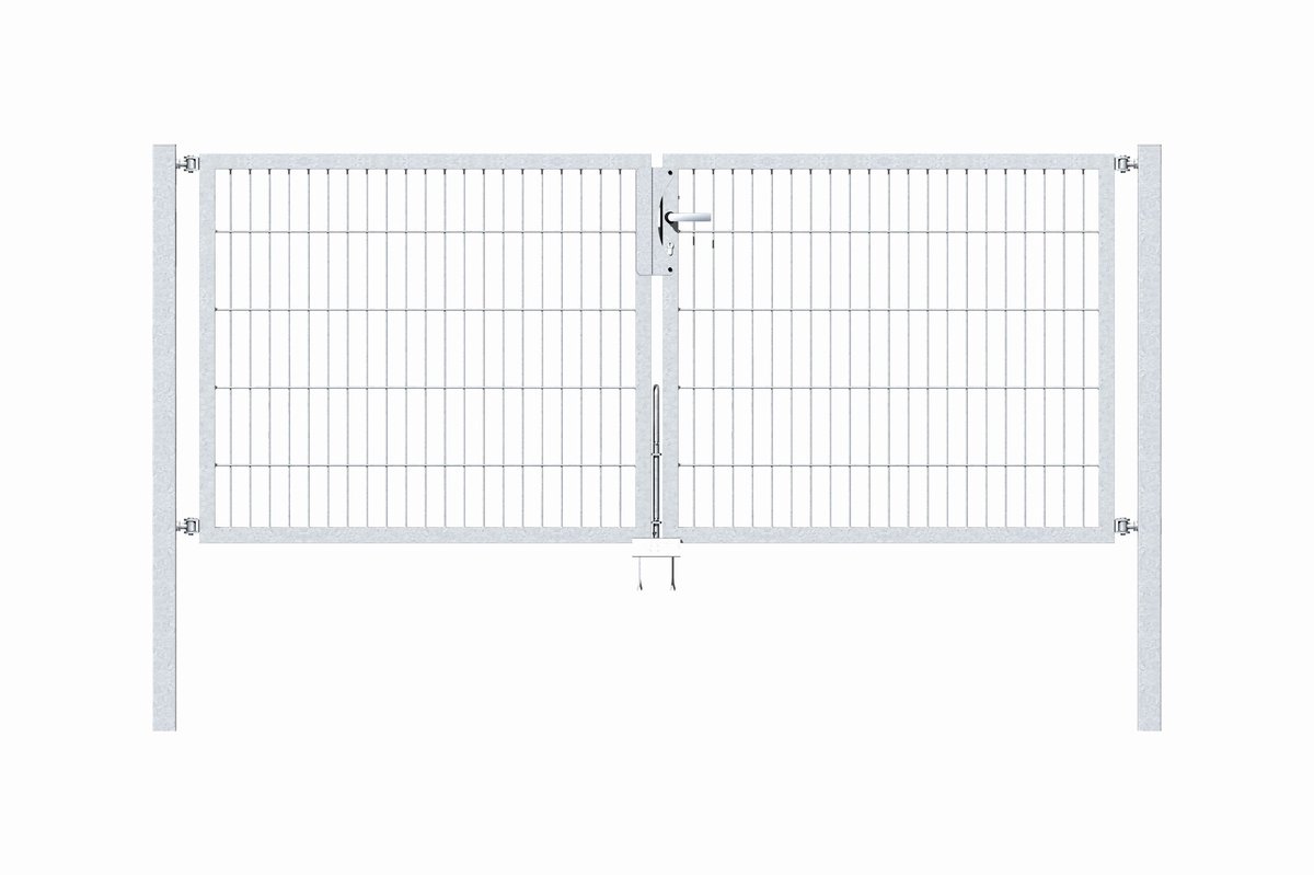 Alberts 647896 Dubbele poort Flexo met toebehoren, thermisch verzinkt, breedte 250 cm, hoogte 100 cm