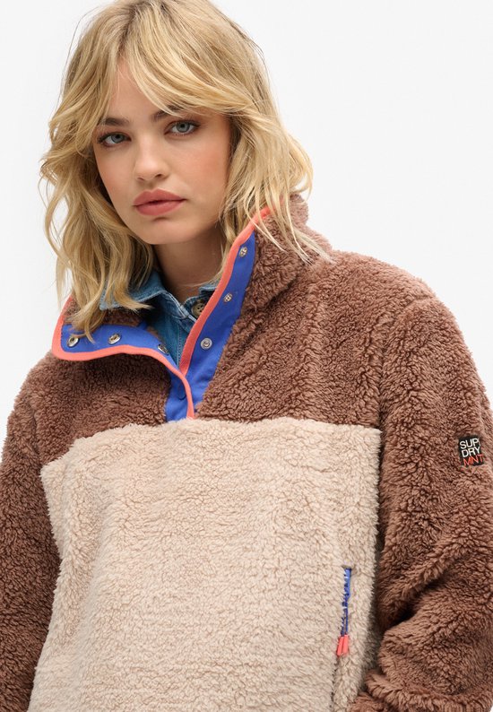 Superdry - Superzachte kraagloze Mash Up trui - Dames - Truien