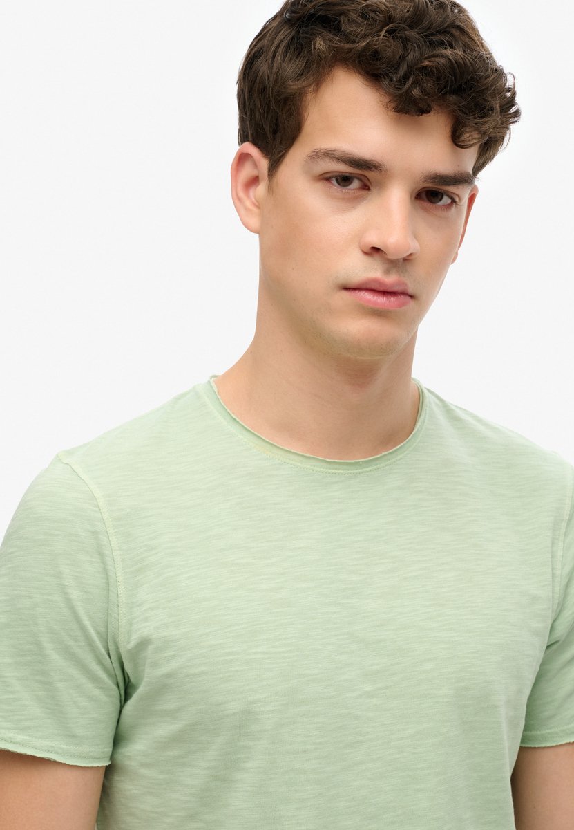 Superdry T-shirt Raw Edge Slub T Shirt M1012076a Hemlock Mannen Groen