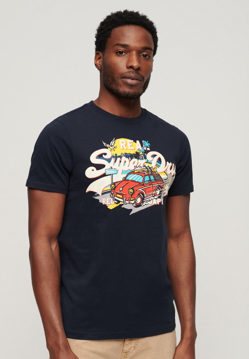 Superdry LA Graphic T-shirt Heren T-shirts Marineblauw