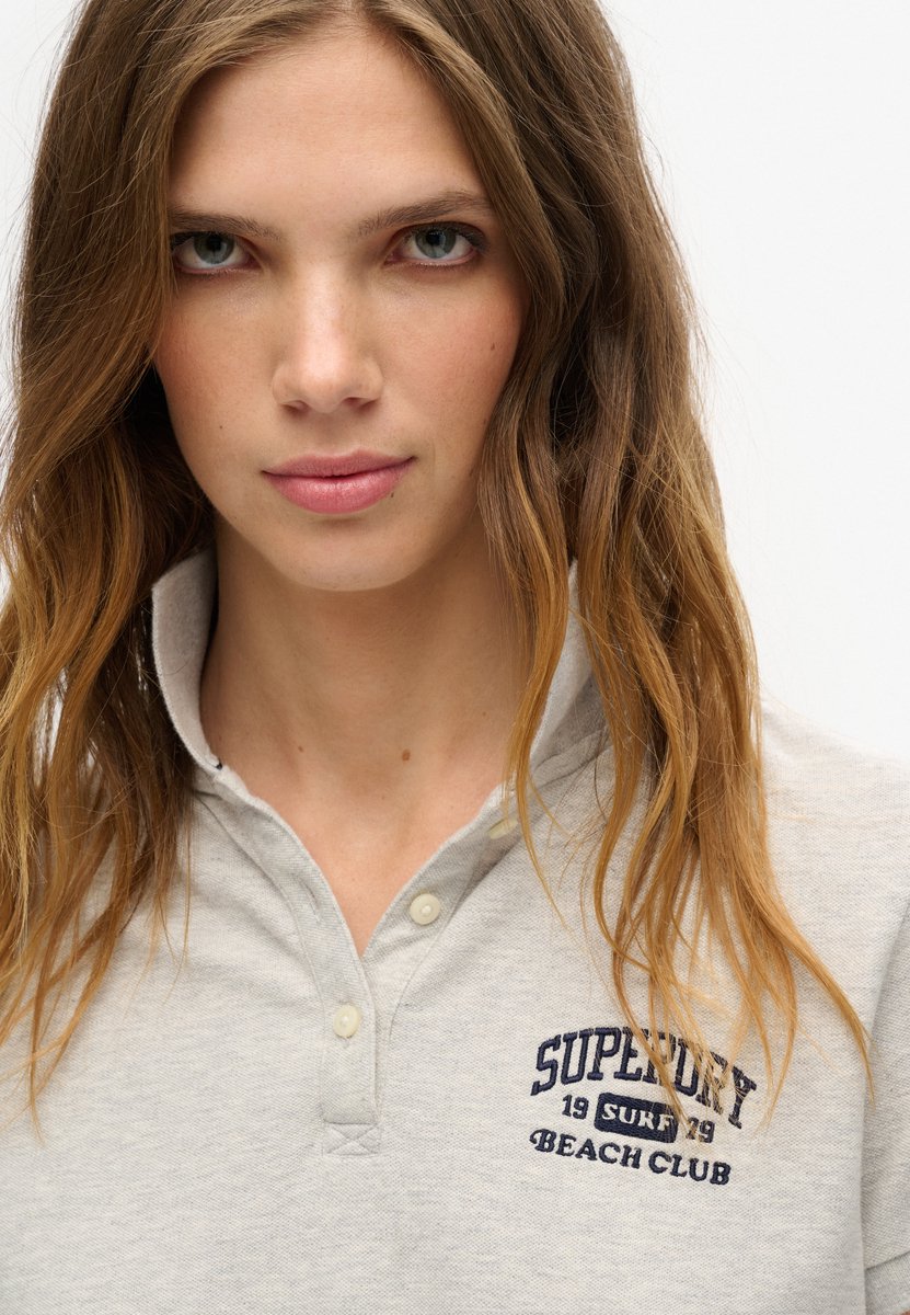 Superdry 90s Fitted Korte Mouw Poloshirt XS Vrouw Grijs