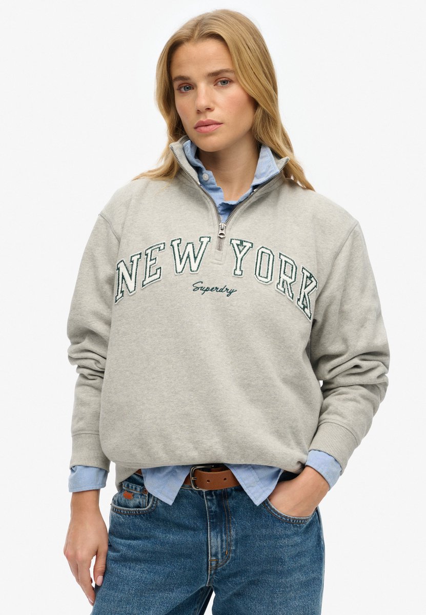 Superdry Athletic Essential Half Zip Sweater Dames Grijs