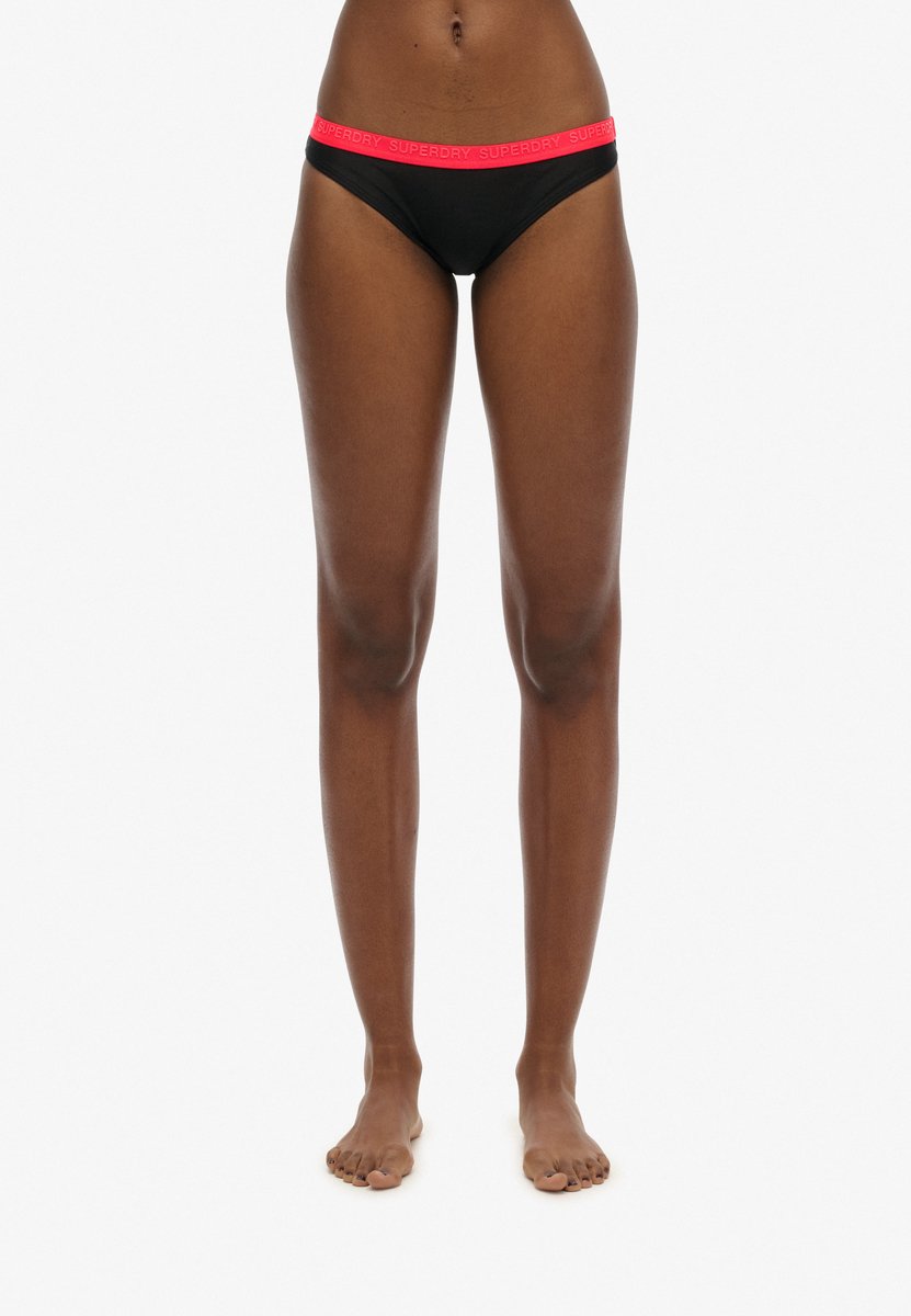 Superdry Klassiek elastisch bikinibroekje - Dames - Badpakken black