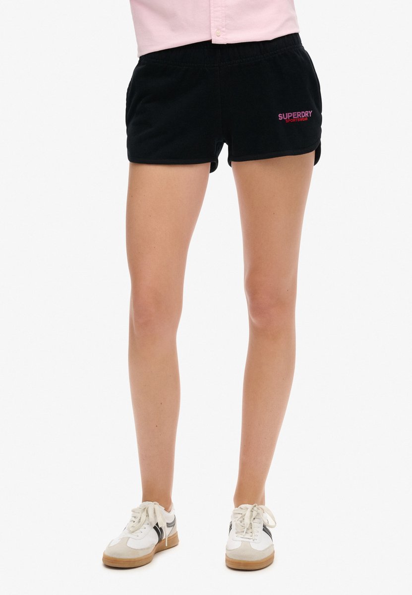 Superdry Sportswear racershort met logo Dames Korte broeken Zwart