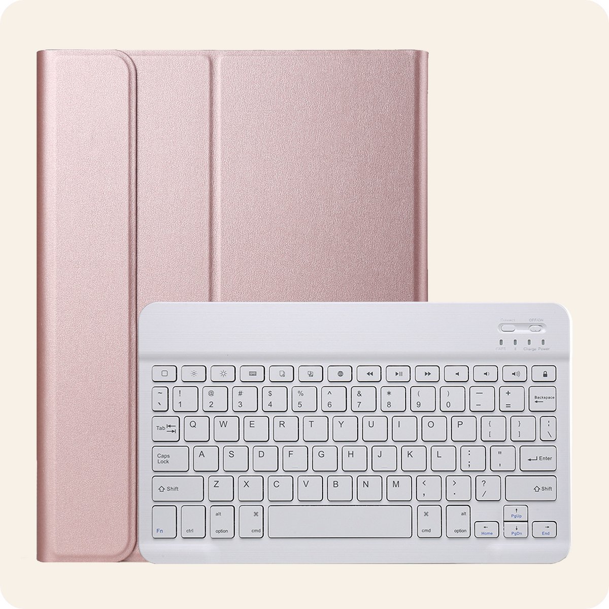 Hoesje - Geschikt voor Apple iPad A16/A18 (2025/2026) - 11 inch (11e & 12e generatie) - Keyboard Book Cover - Toetsenbord Case - Hoes - Rosé goud — cadeau in Telefoon & Tablet - foto 6