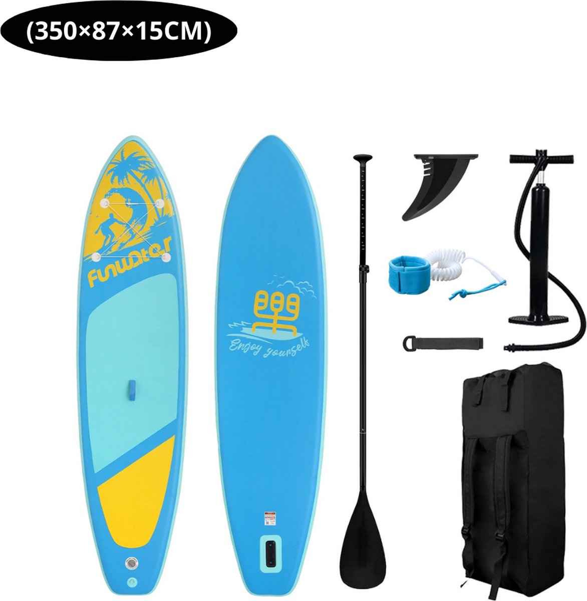 Livano Sup Board - Opblaasbaar - Supboard - Sup Boards - Paddle - Kayak - 350cm - Licht Blauw