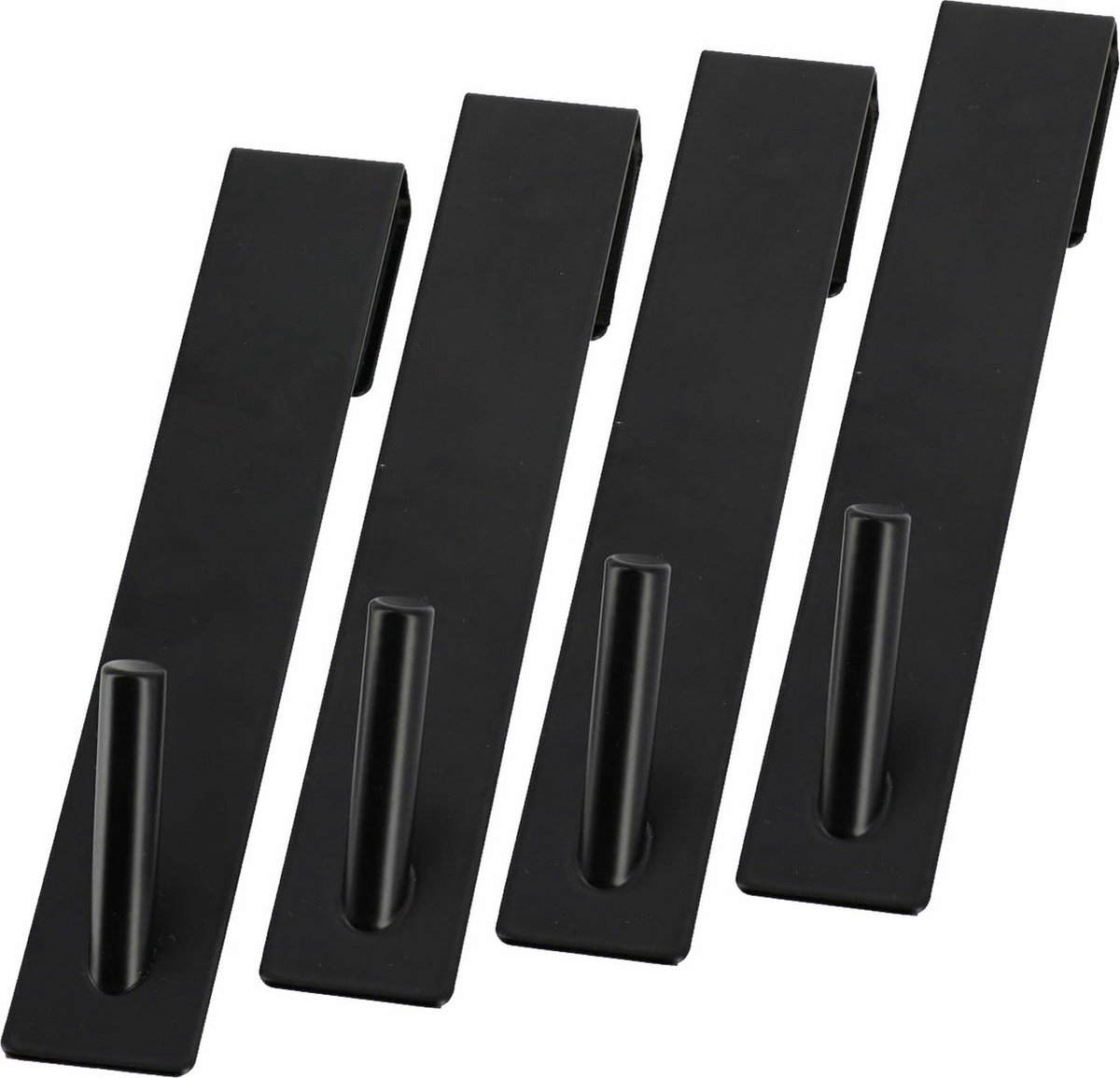Tendance Douchehaken - 4x stuks - zwart - metaal - douchecabine / douchewand haak - 18 cm