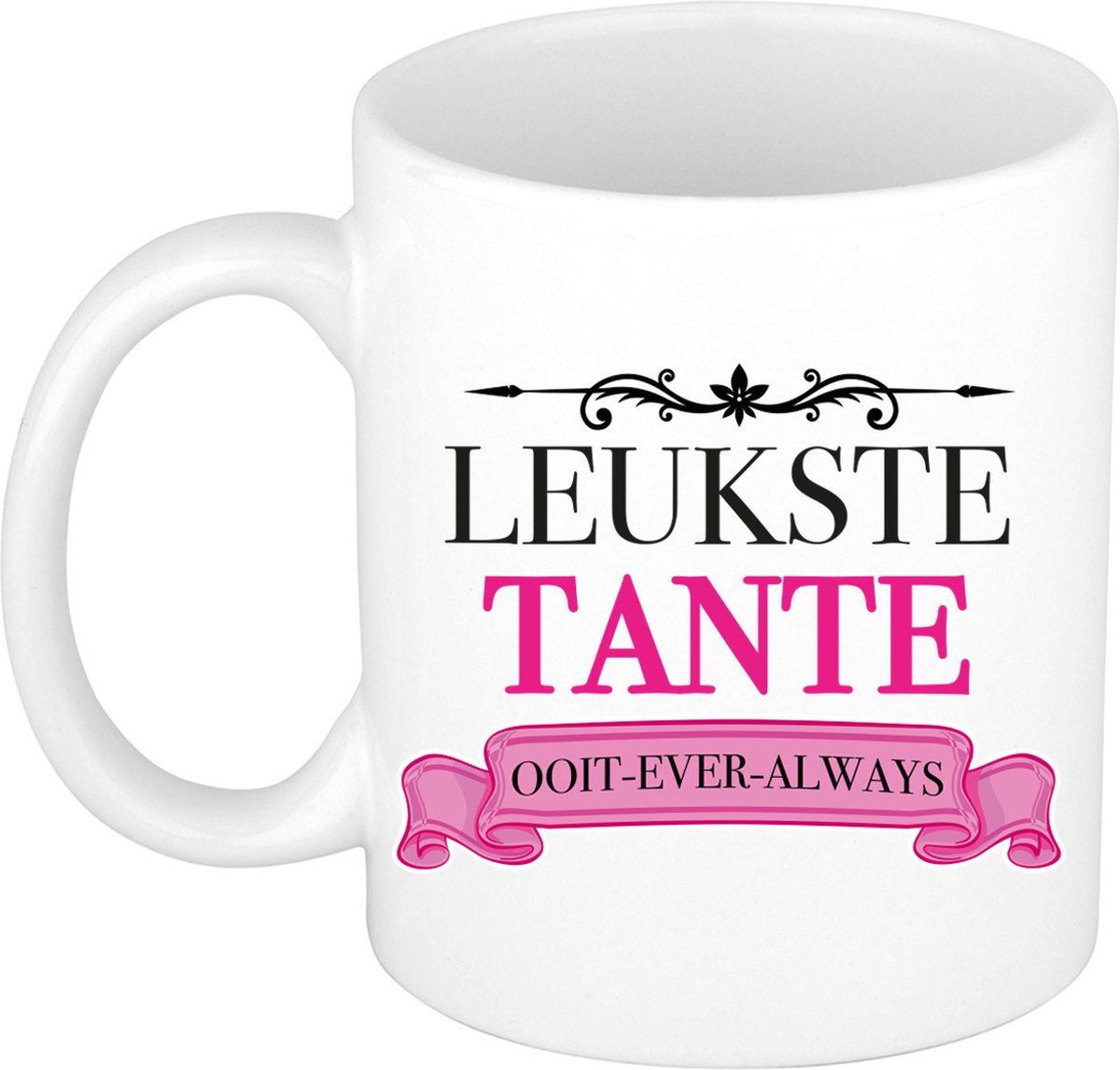 Bellatio Decorations Verjaardag cadeau mok - roze - leukste tante ooit - 300 ml - keramiek