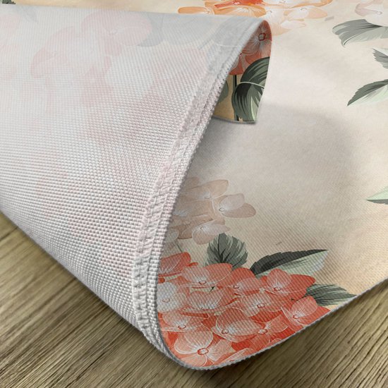 Set de 4 sets de table à manger à motif floral New Bed avec fleurs d'hortensia en fleurs, tissu lavable avec dos antidérapant