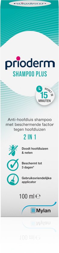 Prioderm Shampoo Plus - Anti-luis shampoo - Doodt hoofdluizen en neten - Werkt in 10 minuten - Handige applicator - Vanaf 1 jaar - 100ml