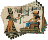 New de 4 Set de table en papyrus égyptien ancien pour table à manger, tissu lavable avec dos antidérapant