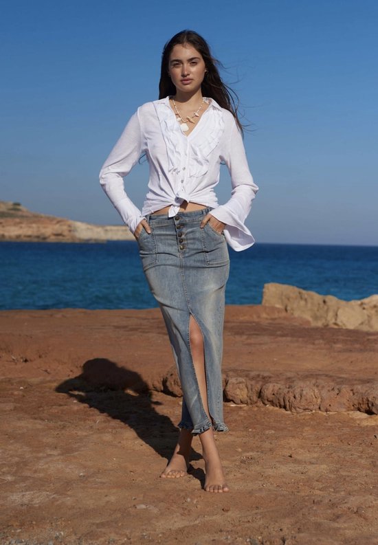 isla ibiza bonita - jupe en jean - à volants - printemps - été 2025 - jupe
