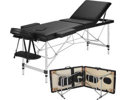 Massage tafel - Massagetafel Inklapbaar - Behandeltafel - Verstelbaar - Opbergtas - Draagvermogen 270kg - Zwart