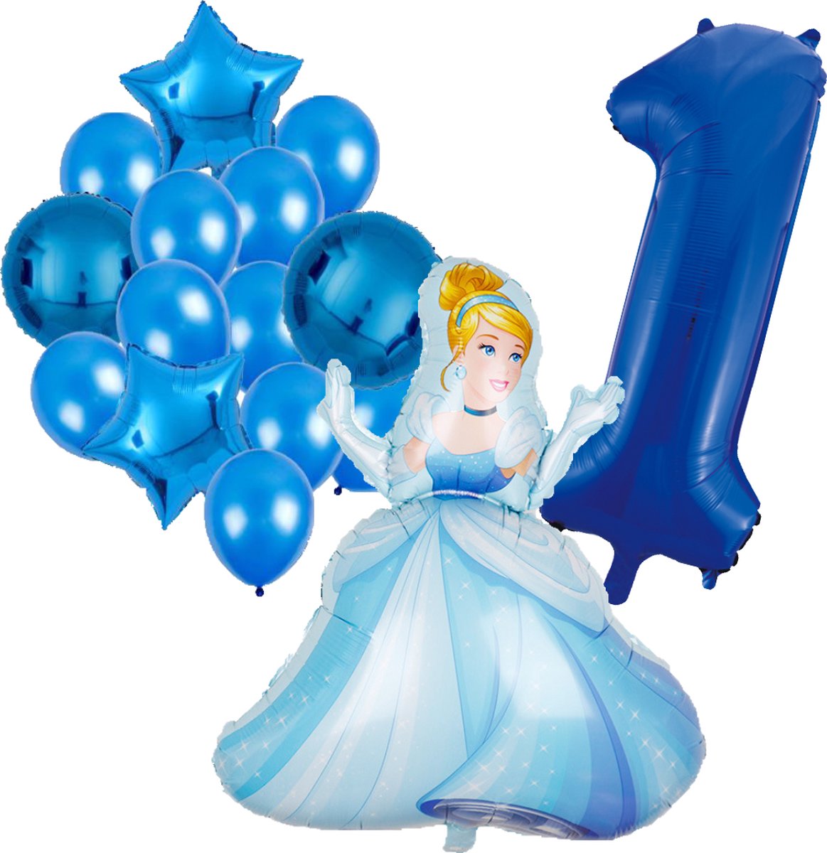 Assepoester ballonnen pakket - 92x67cm - Folie Ballon - Prinses - Themafeest - 1 jaar - Verjaardag - Ballonnen - Versiering - Helium ballon