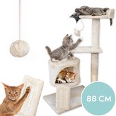 Bol.com Krabpaal voor Katten - Kattenmand & Kattenspeelgoed - 3 Niveaus - Sisal Touw - 50 x 35 x 88 cm - Krabplank - Krabmat - K... aanbieding