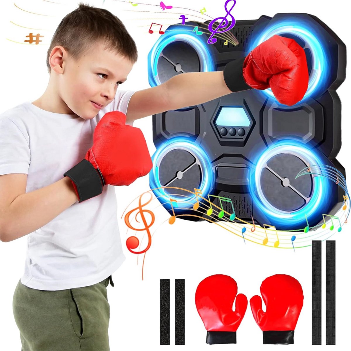 Boksmachine - Boxing machine - Boksmachine met muziek - Binnen & Buiten - Geschikt voor kinderen en volwassenen
