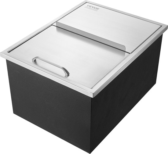 VEVOR 55,23 Liter Drop-In Ijsbox, 608x457x333mm Roestvrijstalen Ijskoeler, CommerciëLe Ijscontainer met Schuifdeksel, Ingebouwde Ijsopslagkist, Afvoerpijp en Aftapplug Inbegrepen van Merkloos — afbeelding 2