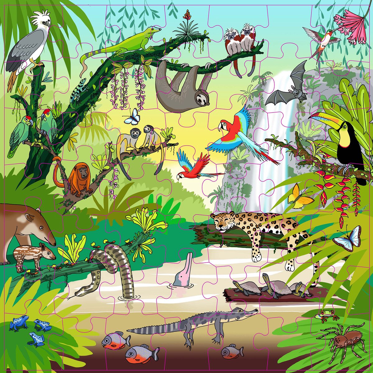 Woordenschatpuzzel - Tropisch bos - 49 stukjes - Educo