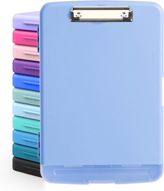 Wedo 57601 klembord (A4, kunststof, met afgeronde hoeken, vernikkelde metalen klem en ophangoog) zwart