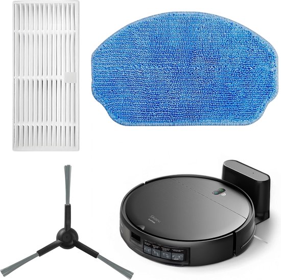 Skoov ecopulse onderdelen - 1x HEPA-filter - 1x Dweildoek - 1x Zijborstel - 1x opvangzak - Robotstofzuiger