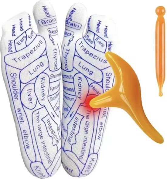Acupunctuur Sokken - MAN - Voet Acupressuur Massage Sokken - Reflexologie en Fysiotherapie - Vermoeidheid Verlichten - Massagesokken voor Ontspanning en Herstel - MANNEN