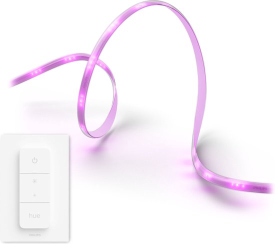 Philips Hue Solo Lightstrip 10 Meter LED Strip Wit en Gekleurd Licht - Incl. 1 Hue Dimmer Switch, Hue White and Color Ambiance