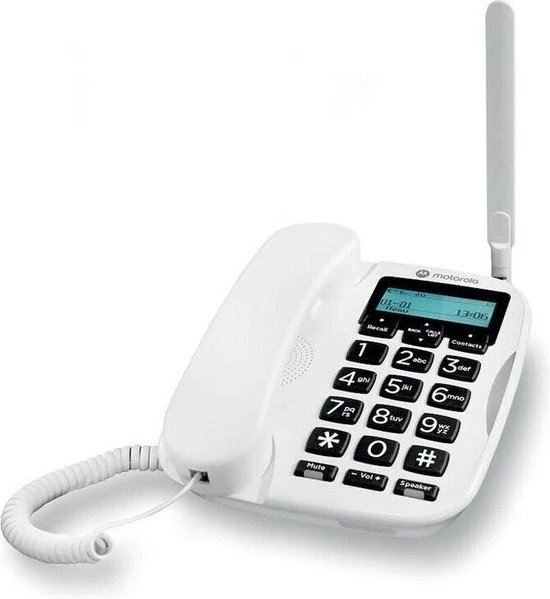 Motorola Voice - FW500 Teléfono De Escritorio con SIM Y Línea Fija – Respaldo De Emergencia 4G LTE, hasta 8 Horas De Batería, Teléfono de Emergencia en Caso de Corte de Energía
