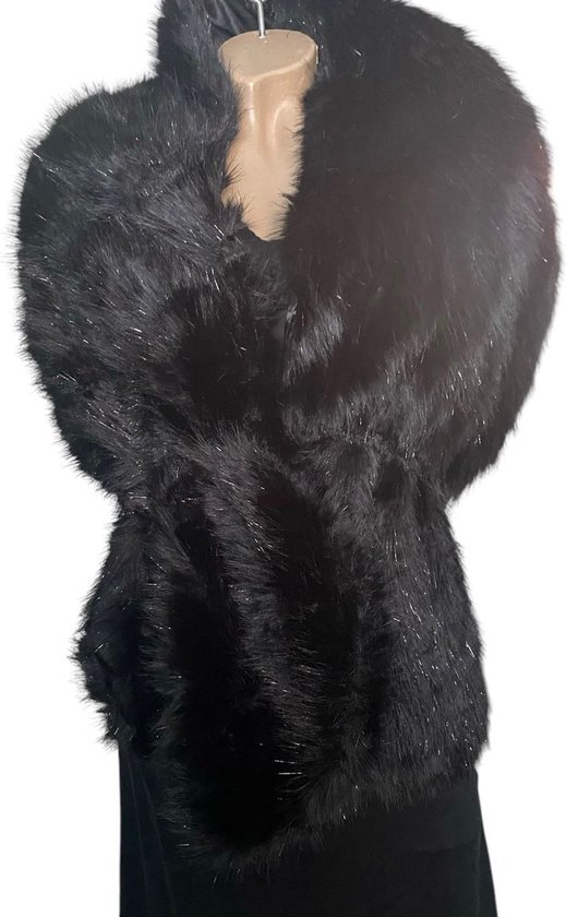Lina & Lily Snood sjaal voor dames, winter, van imitatiebont, Zwarte bruine tijger, Eén maat