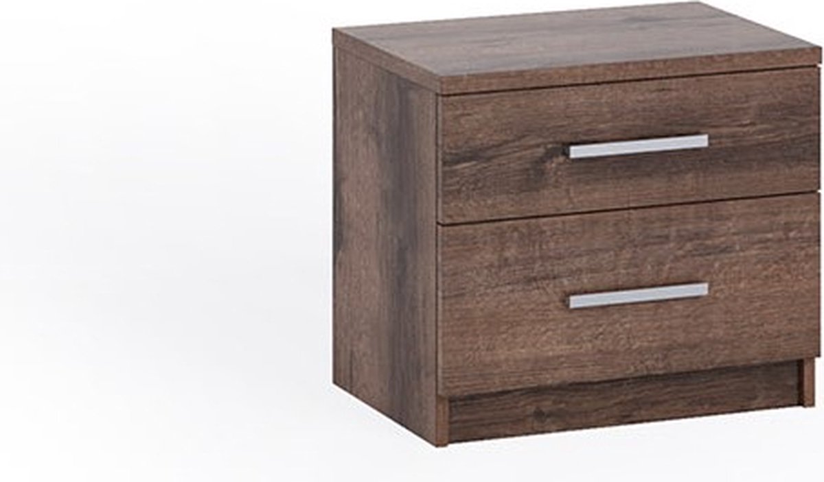 Maxi Maja Bono nachtkastje kast met twee lades ergonomisch 50 x 45 cm bruin monastery eik voor de slaapkamer