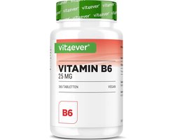 Vitamine B6 als P-5-P - 365 tabletten - Hooggedoseerd met 25 mg (pyridoxaal-5-fosfaat) - Premium: Bioactieve vitamine B6 - Zonder ongewenste toevoegingen - Veganistisch