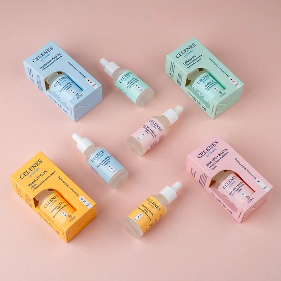 CELENES by Sweden - AHA 8% + BHA 2% + Champignon Arctic Age - Sans Sans alcool, sans parfum et sans paraben - 30ml - Sérum visage