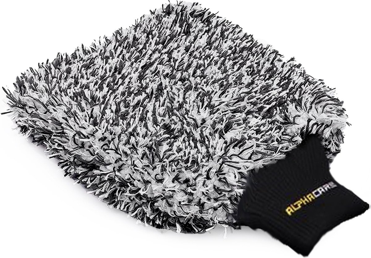 Goedkoopste ALPHACARE - Washandschoen Zwart - Voor Auto & Motor - Auto wassen - Motorwassen - Badkamer wassen