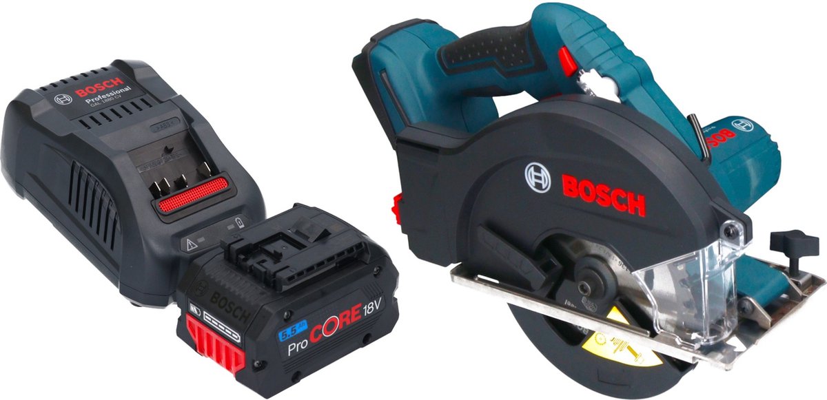 Bosch GKM 18V-50 professionele accu metaalcirkelzaag 18 V 136 mm borstelloos + 1x ProCORE accu 5,5 Ah + lader