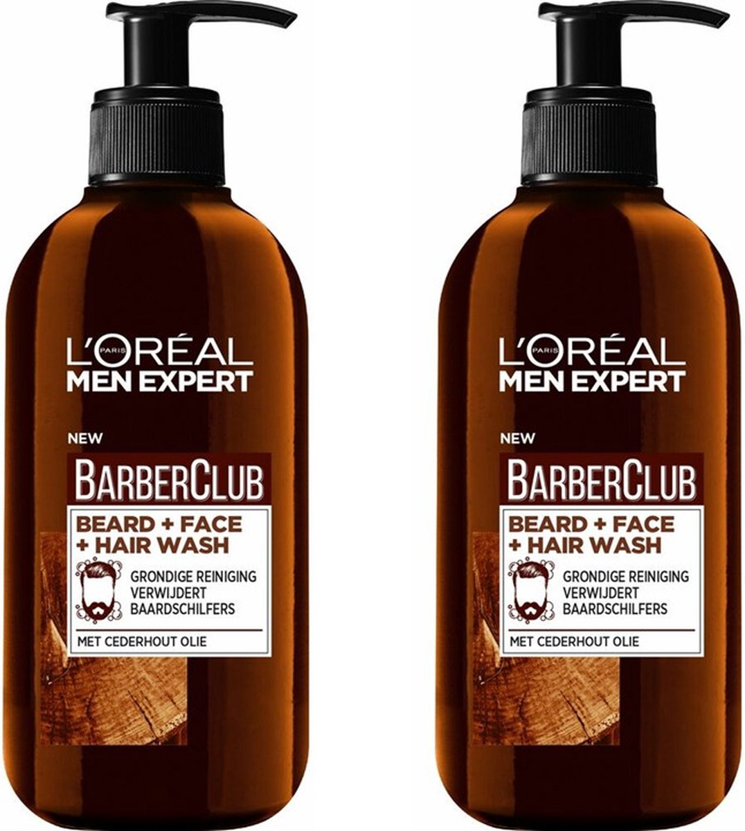 L'Oréal Paris Men Expert BarberClub Beard + Face & Hair Wash - 2 x 200 ml