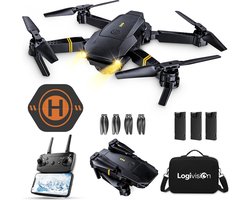 Logivision E58 Drone - Drone met 4K Camera - Mini drone - Drones - Voor Kinderen/Volwassenen - Buiten/Binnen - Tot 90 Minuten Vliegen - Inclusief Opbergtas, Landing pad, 3 Batterijen