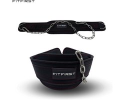 FitFirst Dip Belt | Robuuste Dip Riem met 110 cm Extra Lange Ketting | Dip Gordel voor Fitness, Crossfit en Calistenics