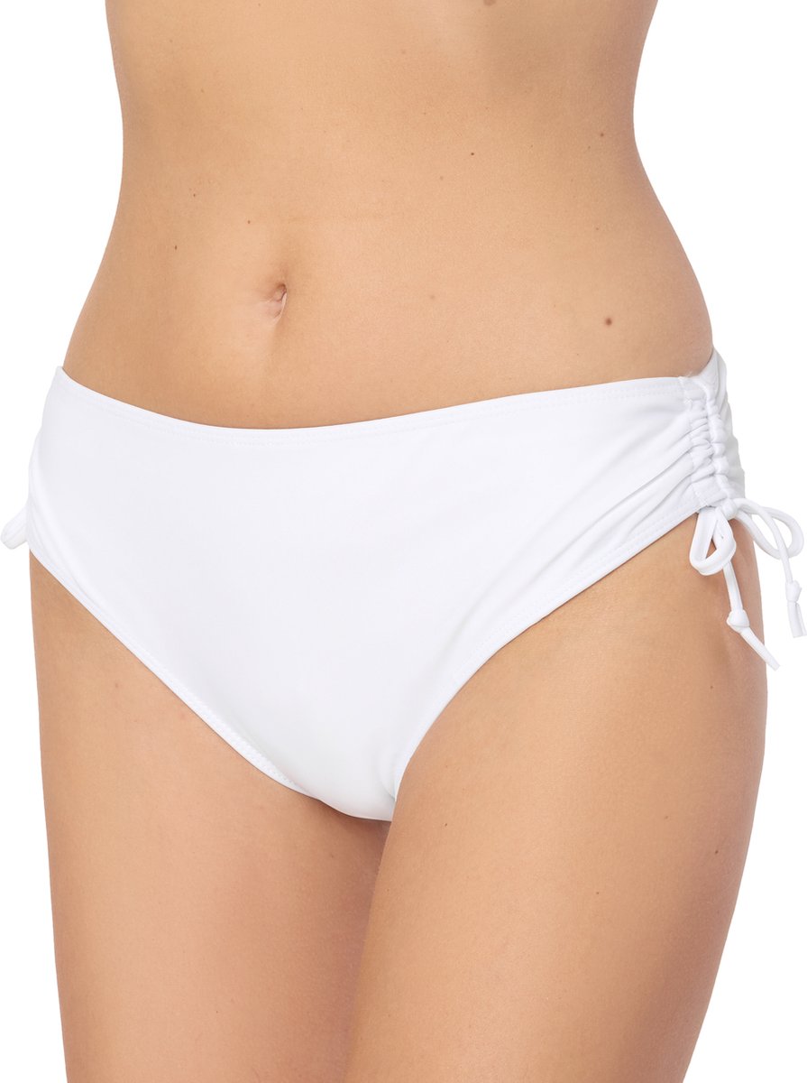 Bellivalini Dames Zwembroek - Bikinibroekje - Elastische tailleband - Polyamide & Elastaan – Wit – XXL - BLV-VR-Brief-2