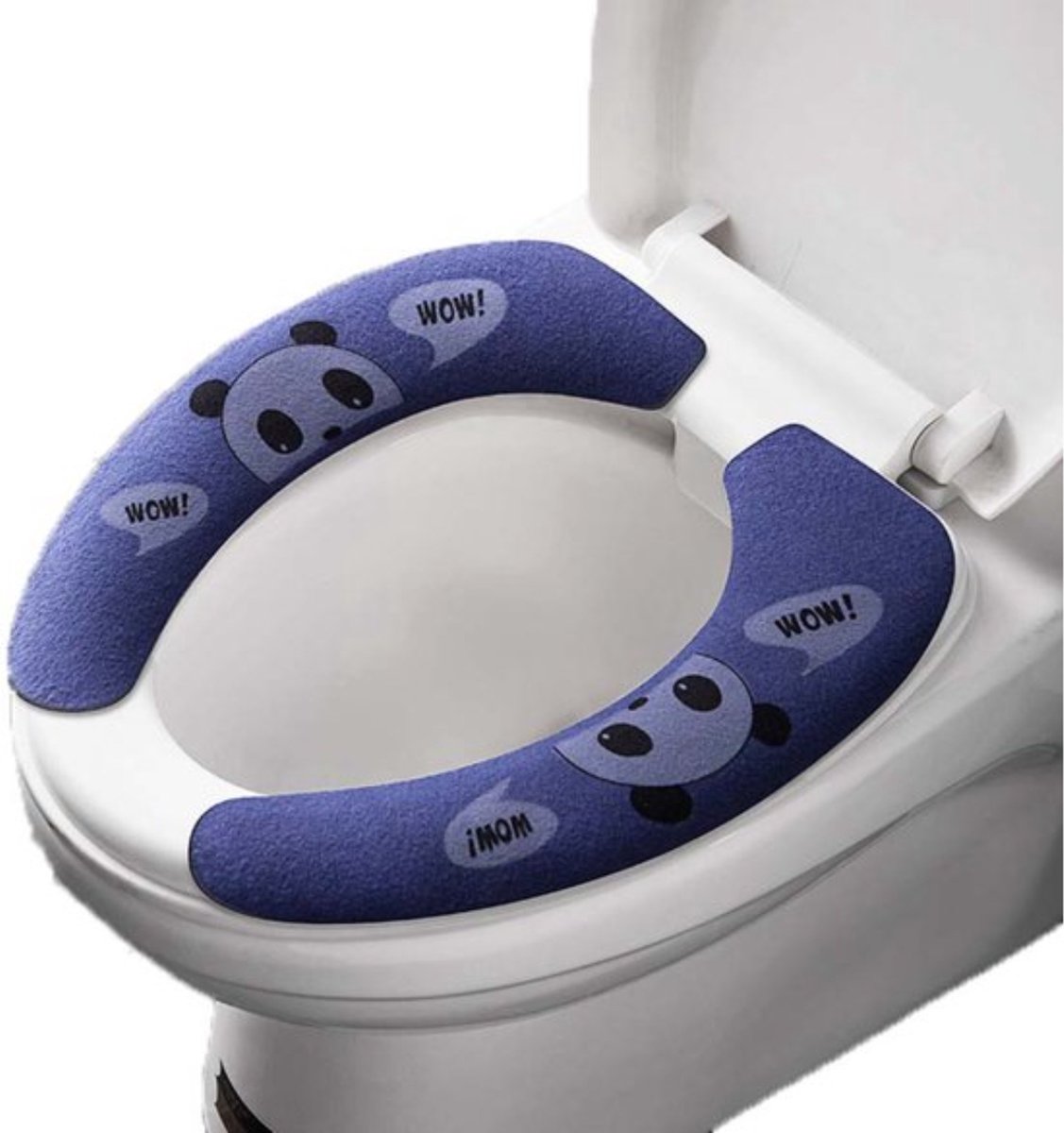 Wc Bril Hoes - Toiletbril Cover - Toiletbril - Wc Deksel - Wasbaar - Verwarmde Wc Bril - (Niet Elektrisch) - Zacht - Blauw - Panda