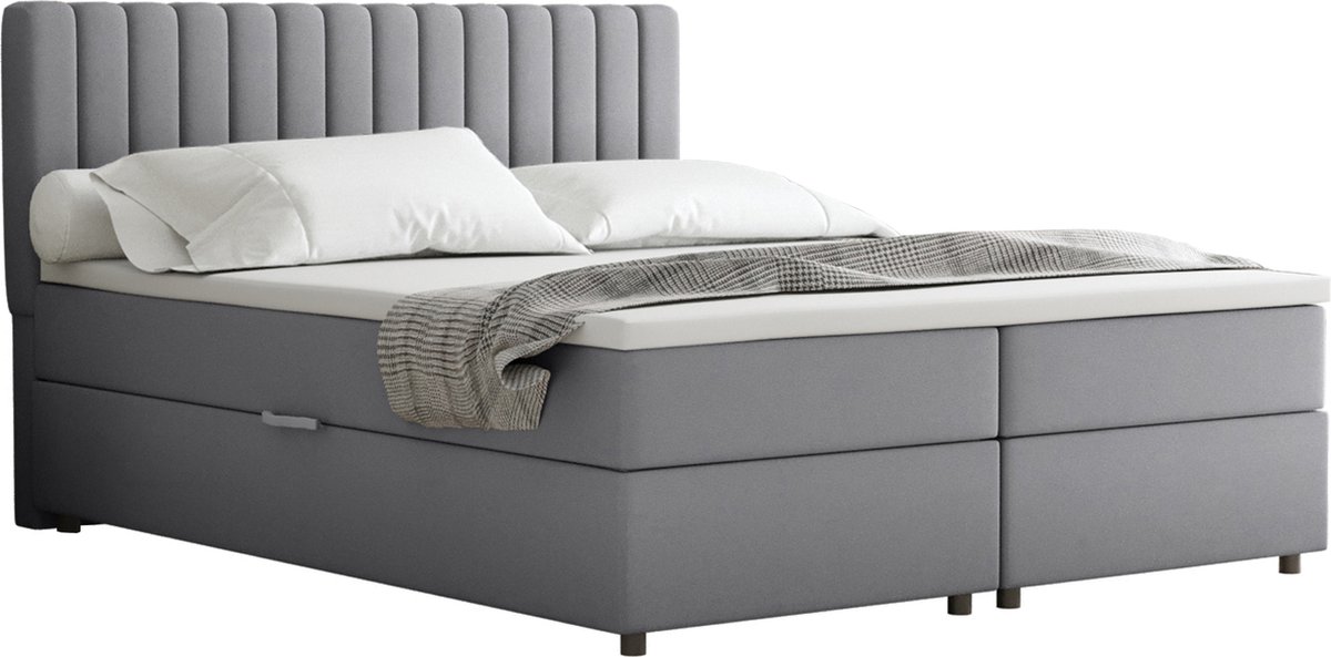 BOXBED Everest 160 x 200 cm tweepersoons met hoogwaardige Bonell-matras en topper