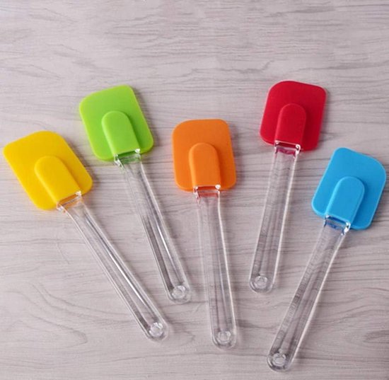 KitsKap Siliconen spatel set 2 stuks hittebestendige rubberen spatel voor non-stick kookgerei BPA-vrij (Rood