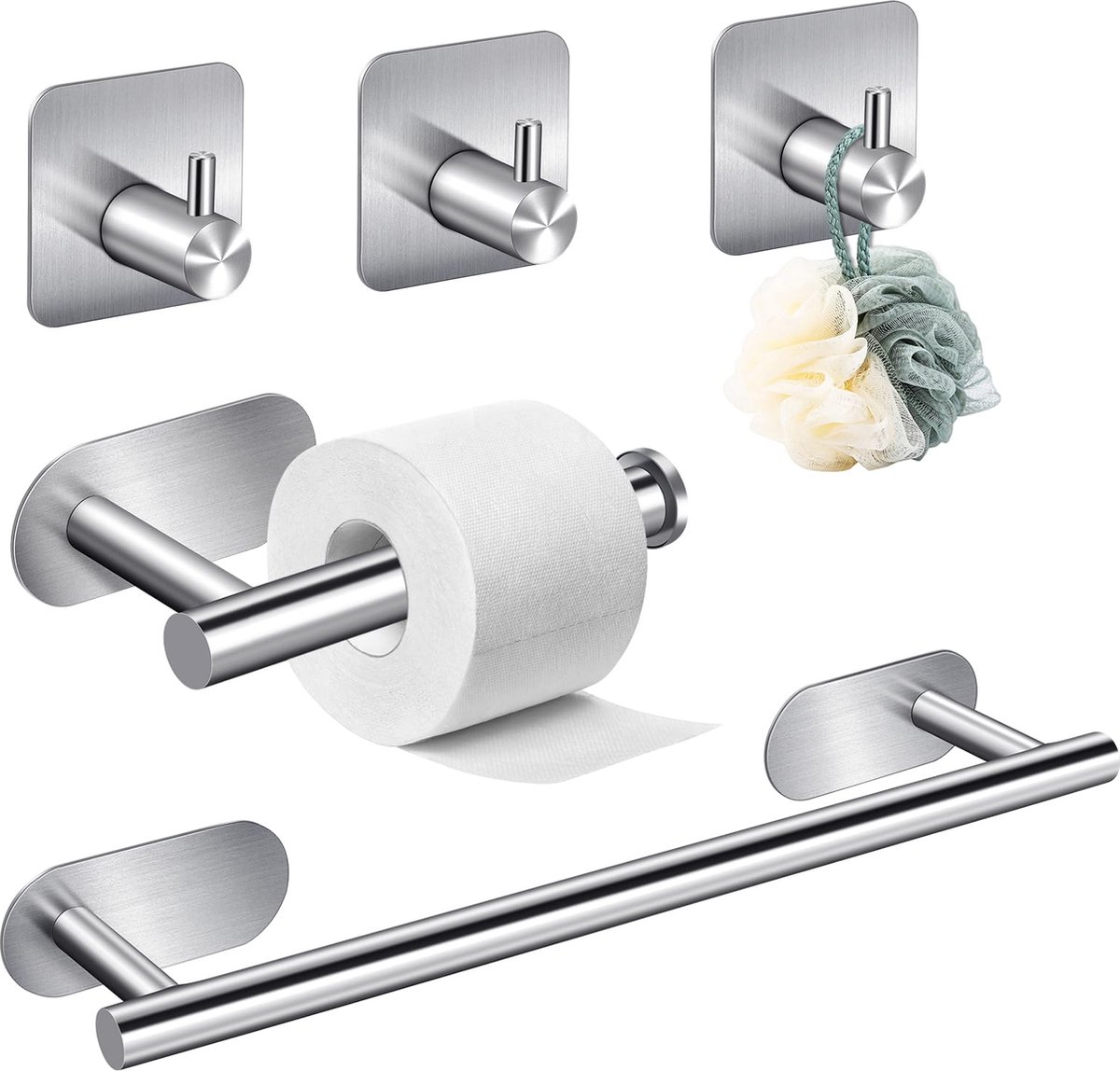 La'Moussawi ® Stijlvolle Zelfklevende Handdoekhouder Set voor Badkamer en Keuken zonder Boren