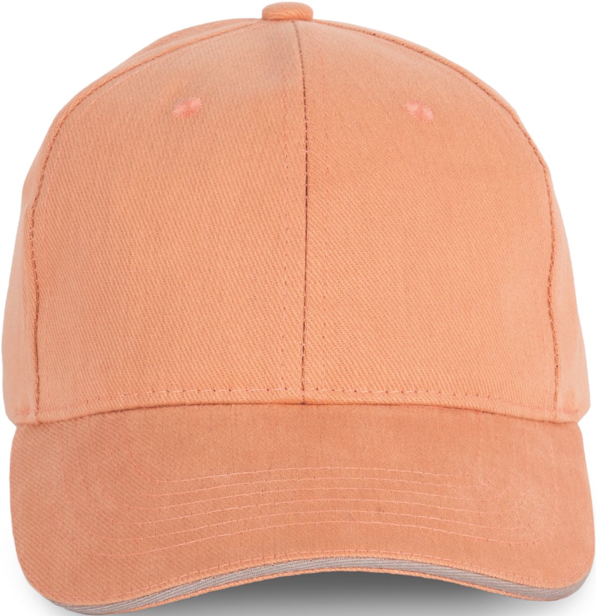 K-up Pet van biologisch katoen met contrasterende bies - 6 panelen KP198 - Peach / Metal Grey - One size