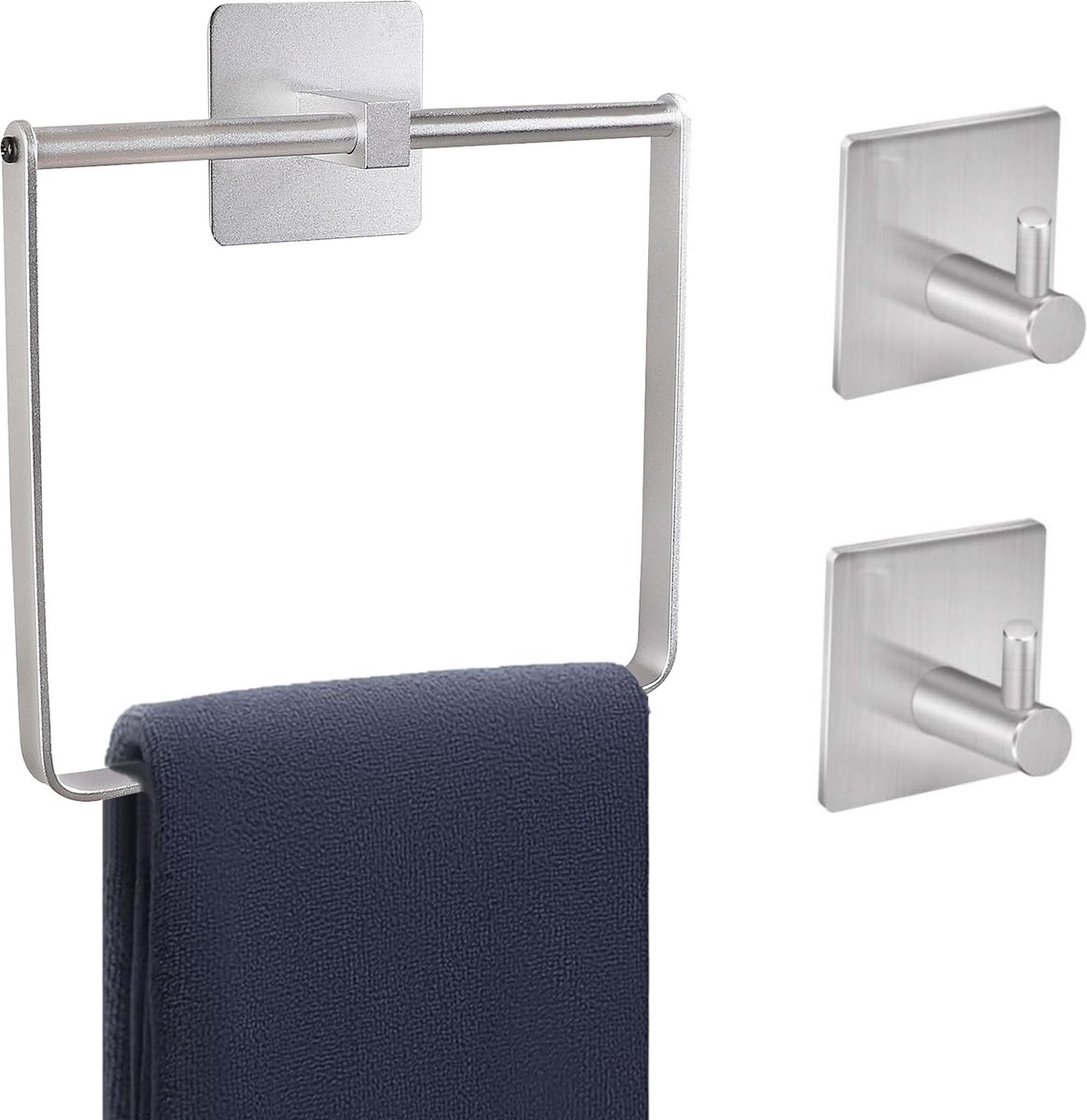 La'Moussawi ® Zelfklevend Handdoekring- en Haken Set voor Badkamer Zonder Boren