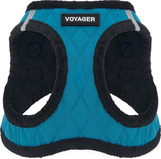 Puppia Gianni Harness B, borstharnas voor kleine en middelgrote honden, verstelbaar en comfortabel, marineblauw, L