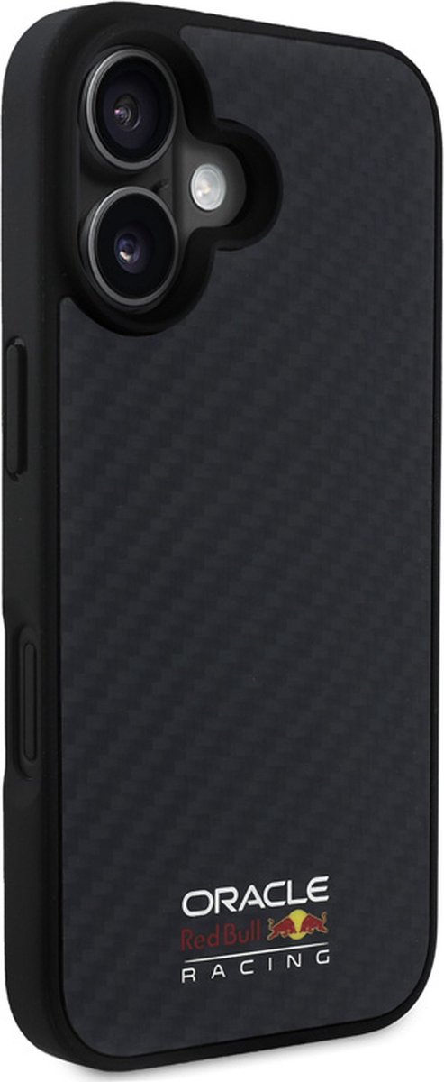 Red Bull Racing iPhone 16 Backcover hoesje Magsafe - Carbon Fiber - Shiny logo - Zwart van Red Bull Racing — afbeelding 2