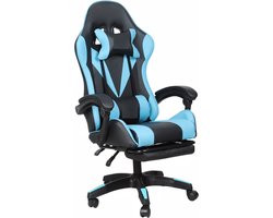 Bayt Gamestoel - Gaming chair - Gamingstoel - Comfort gamer stoel - Zwart en Lichtblauw