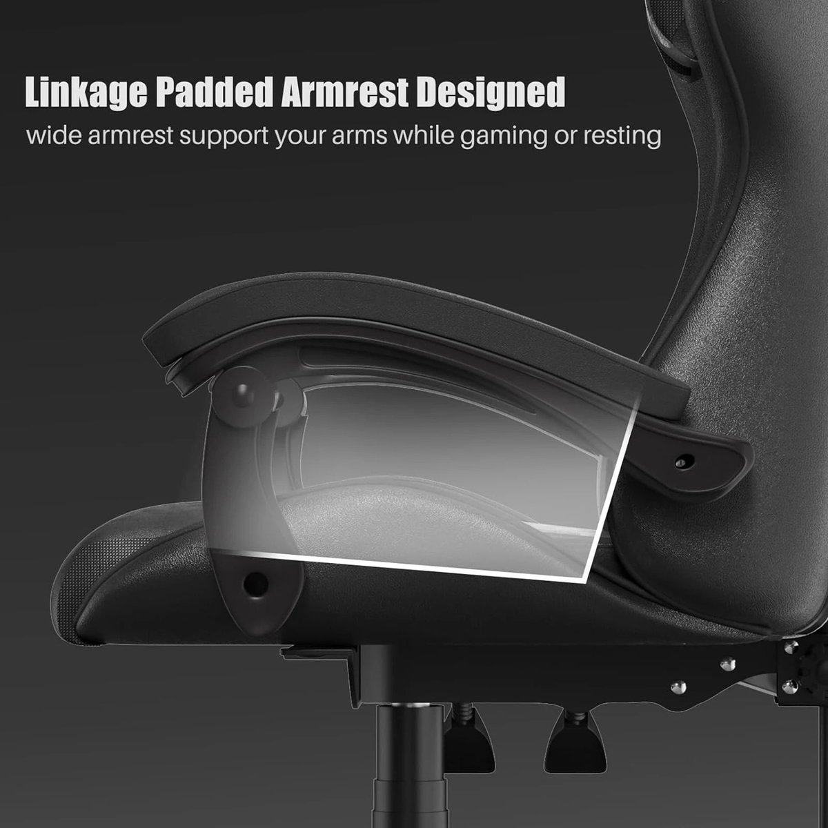 Gran Vida Gamingstoel Ergonomisch Design Kunstleer Zwart - afbeelding 3