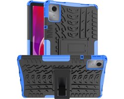 Tablethoes geschikt voor Lenovo Tab M11 Hoesje - Rugged Kickstand Back Cover - Blauw