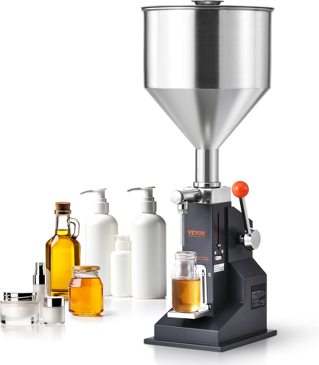 VEVOR 5-100ml Vulmachine Handmatige Vloeistofvulmachine Gemaakt van Food Grade 304 Roestvrij Staal Siliconen PTFE Vulmachine Inclusief Twee Spuitmonden 4 mm / 8 mm Ideaal voor het Vullen van Honingolie-essentie thumbnail 2